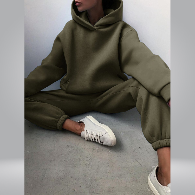WW | Trainingsanzug Lässiges 2-teiliges Hoodie & Sweatpants Set für Damen