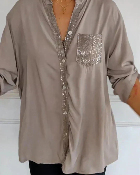 Damen Festliche Button Down Hemd | Langarm