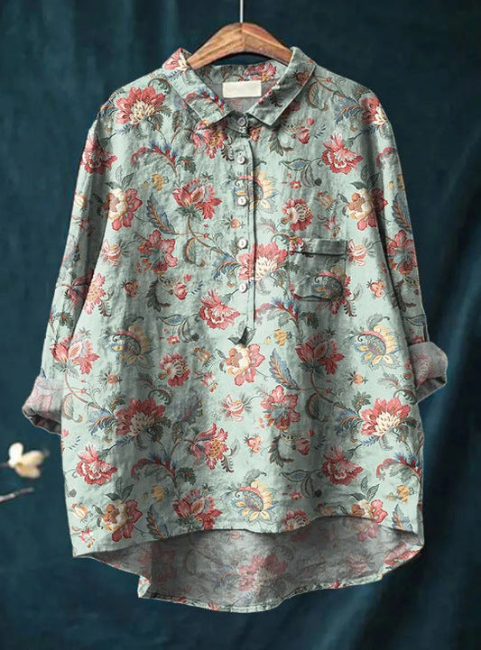 Klassische Damen Bluse mit Blumenmuster