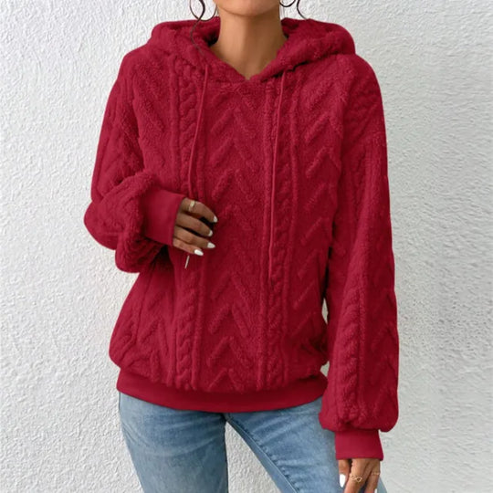 WW | Lässiger Herbst Teddy Fleece Hoodie für Frauen