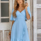 Liduvina - Elegantes Hellblaues Damenkleid Für Hochzeitsgäste