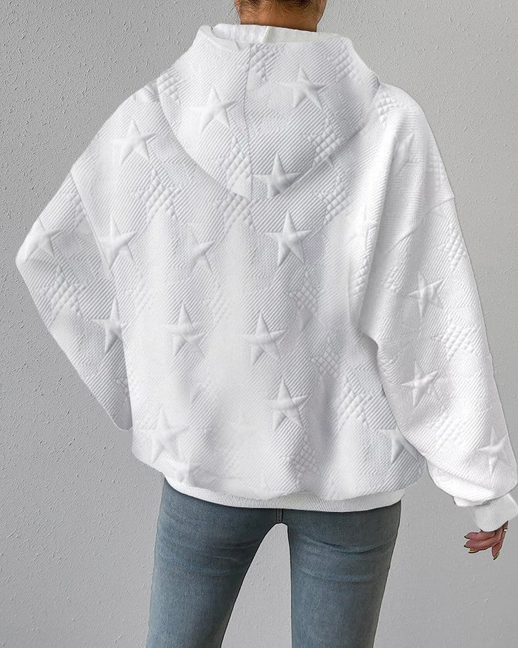WW | Damen Kapuzenpullover Mit Sternenprägung