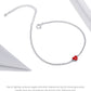 Verstellbares rotes Herz-Charme-Armband aus 925er Sterlingsilber