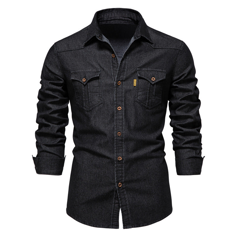 Isak Denim-Hemd mit Knopfleiste