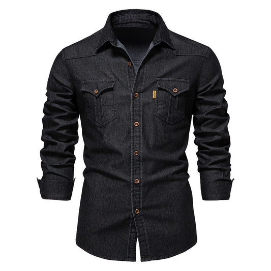 Isak Denim-Hemd mit Knopfleiste