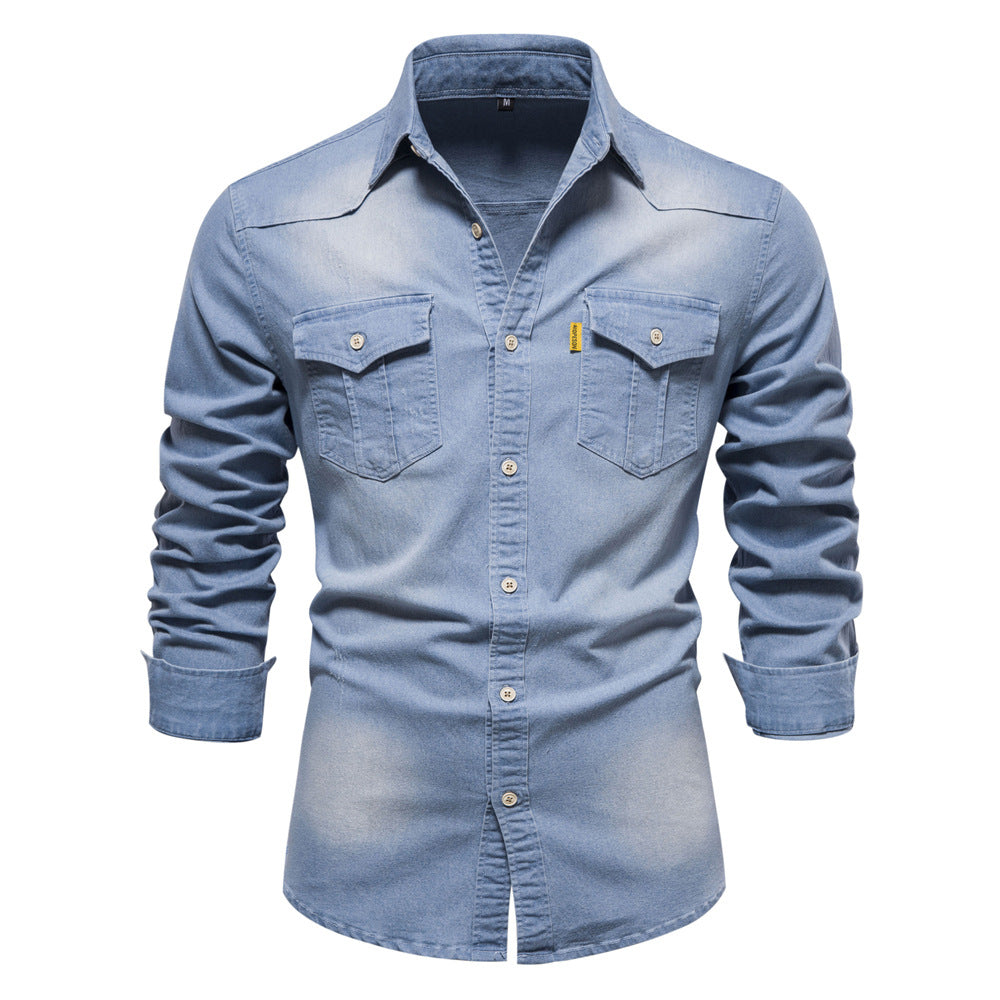 Isak Denim-Hemd mit Knopfleiste