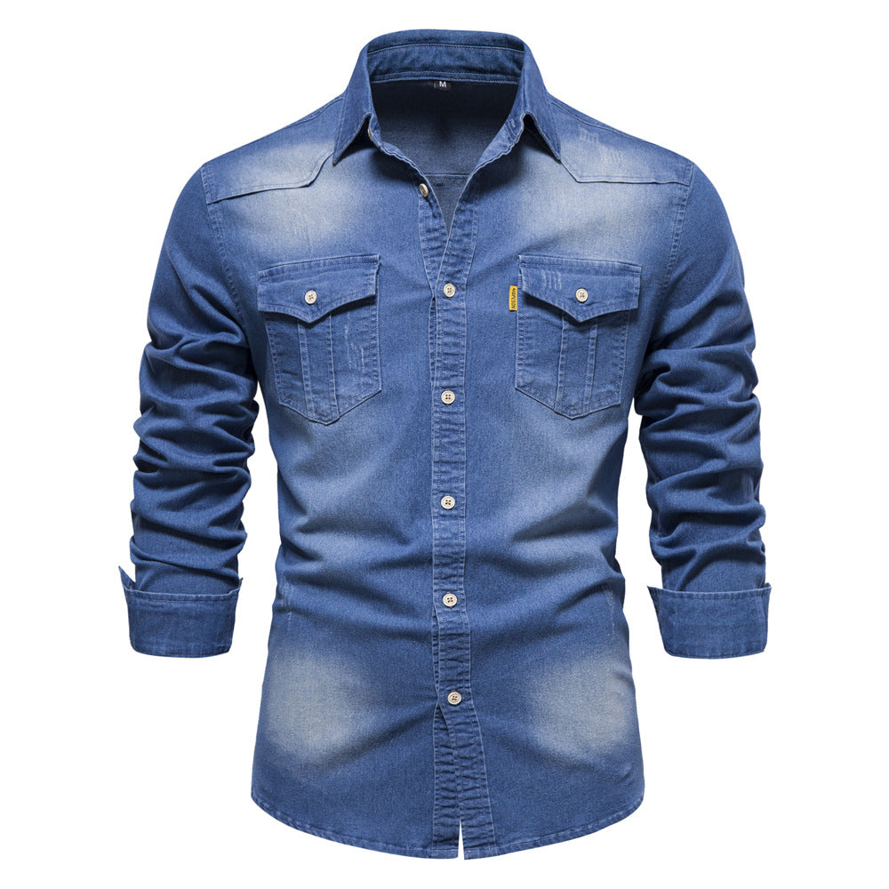 Isak Denim-Hemd mit Knopfleiste