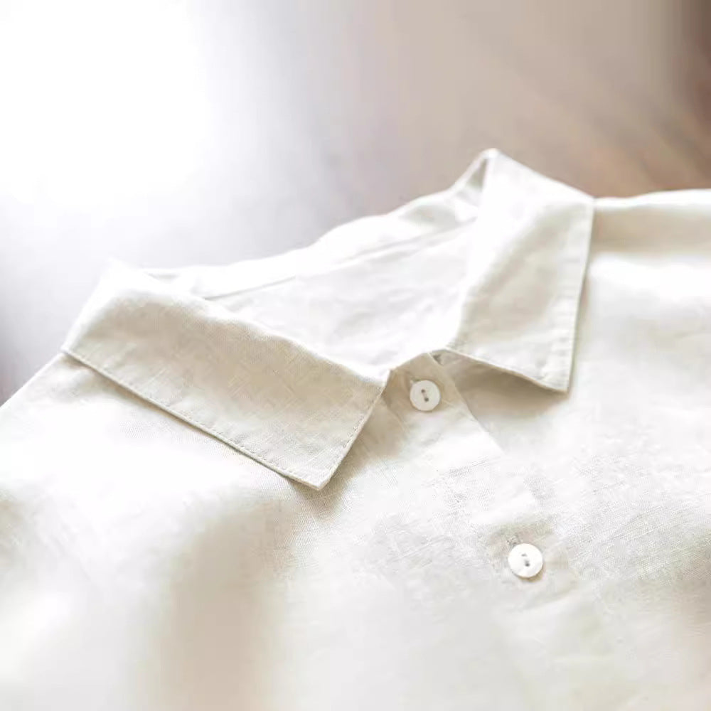 Elegantes Leinenkleid für Damen im Hemdblusen-Stil - Auron