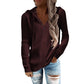 Damen Kapuzenpullover mit strukturiertem Rippdesign und praktischen Knopfdetails WW
