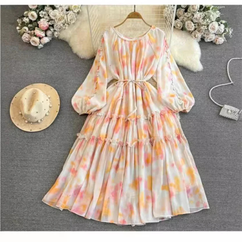 Plissee Sommerkleid Mit Blumenmuster Für Damen | Maxi