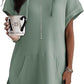 Damen lässiges Hoodie-Kleid mit praktischer Kängurutasche und Relaxed-Fit WW