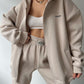 Damen lässiger Oversized Hoodie mit durchgehendem Reißverschluss und praktischen Kängurutaschen WW