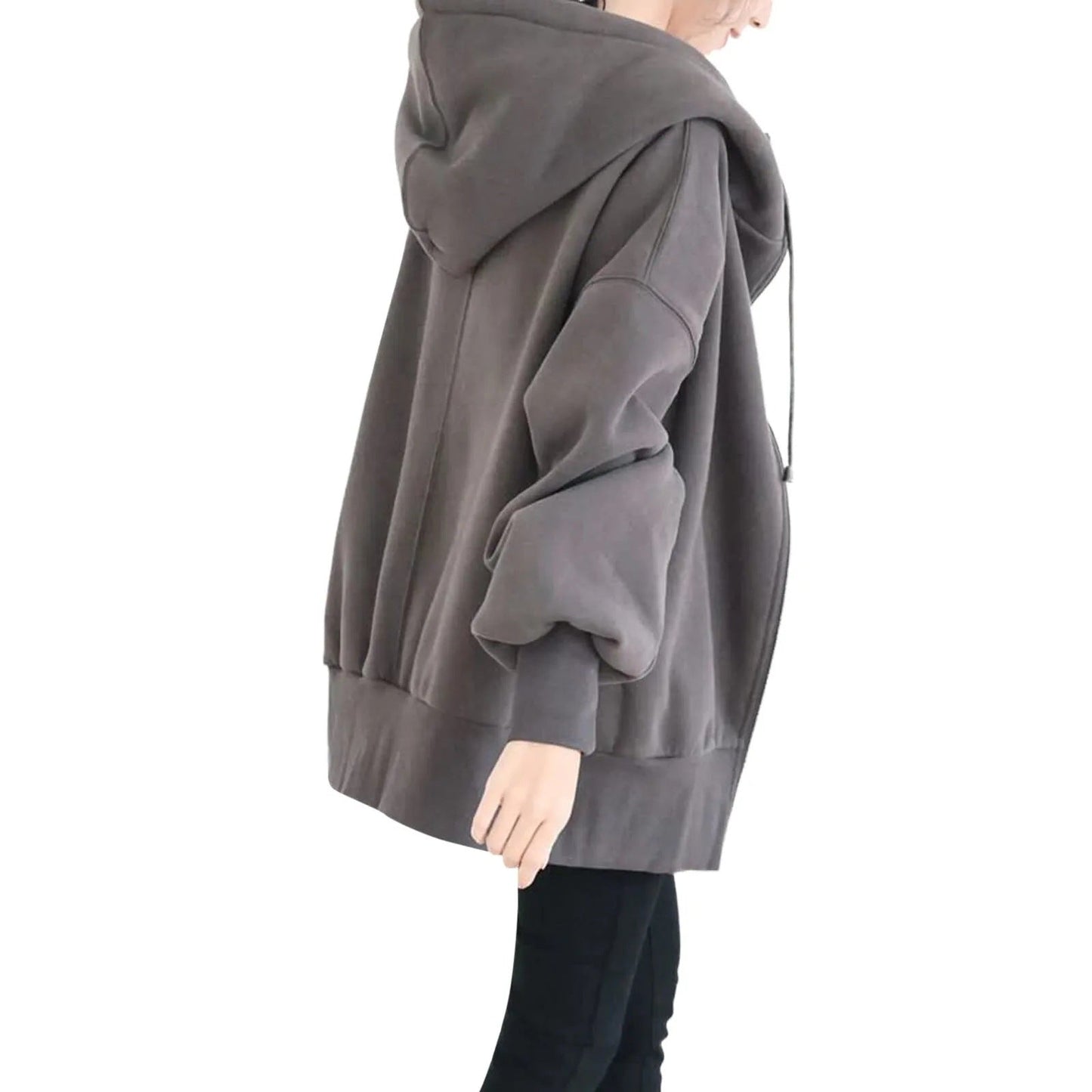 WW | Hooded Long Zip-Up Fleece Hoodies