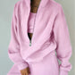 Damen lässiger Oversized-Hoodie und Jogginghose Set mit praktischem Reißverschluss WW
