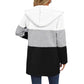 Damen modische Kapuzensweatjacke mit Farbblockdesign und bequemer Passform WW