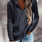 Damen Hoodie mit Reißverschluss und lässigem Rippenstrickdesign WW