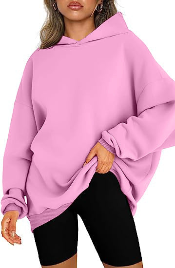 Damen oversized Kapuzenpullover mit seitlichen Schlitzen WW