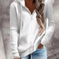 Damen Hoodie mit Reißverschluss und lässigem Rippenstrickdesign WW