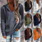 Damen Hoodie mit strukturiertem Rippmuster und knöpfbarem Ausschnitt WW