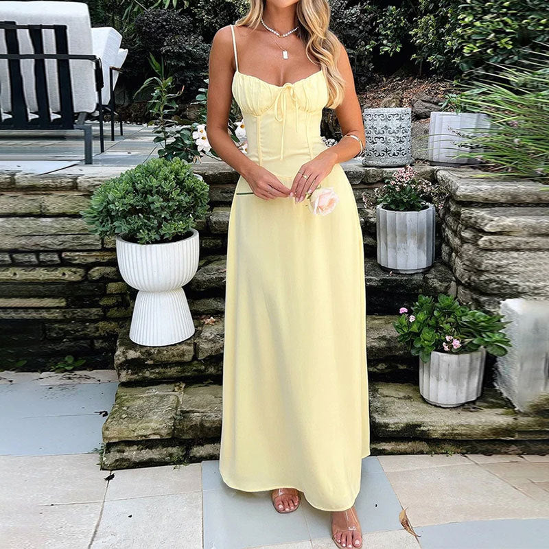 Damen Ärmelloses Maxikleid mit Brustbindung für den Sommer