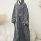 Damen Kuscheliger Hoodie-Decke mit großen Taschen und kontrastierendem Innenfutter WW
