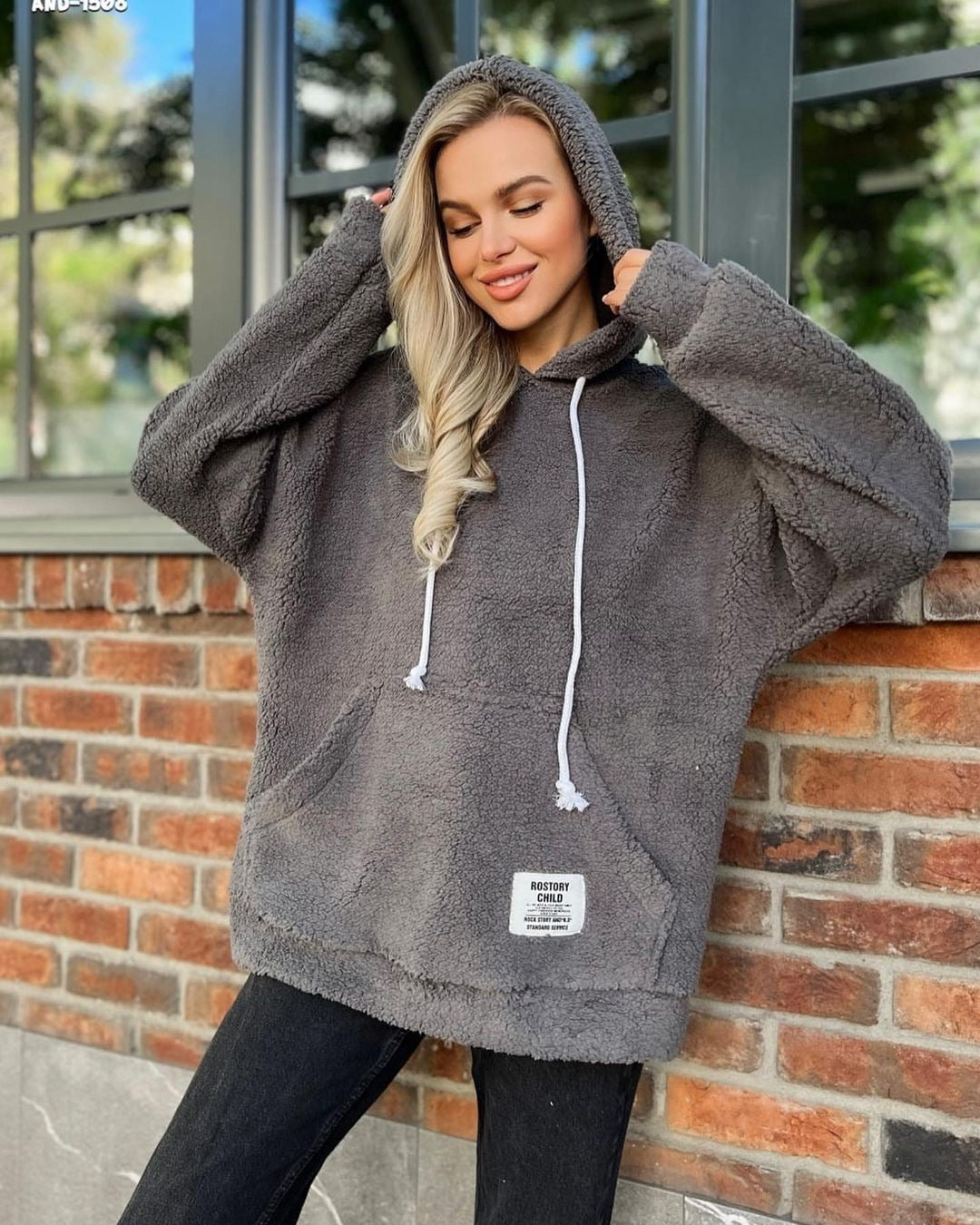 Damen Kuscheliger Kapuzenpullover aus Fleece WW