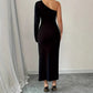 Damen Cocktailkleid One-Shoulder mit Asymmetrischem Schlitz - Dorothea
