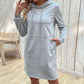 Damen Hoodie-Kleid mit seitlichen Taschen und modischer Kapuze WW