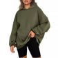 Damen oversized Kapuzenpullover mit seitlichen Schlitzen WW