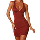 Damen Bodycon Kleid  mit Tiefem V-Ausschnitt - Belinda