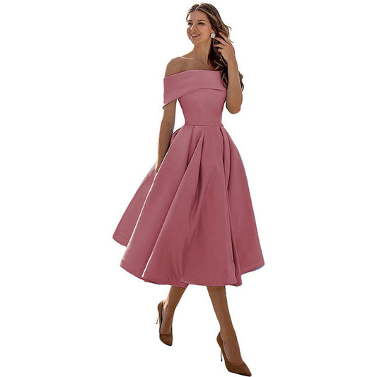 Entspanntes Satinabendkleid für Frauen - Caelynae