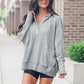 Damen Kapuzenpullover mit Knopfleiste und praktischen Taschen WW