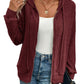 Damen gemütliche Kapuzenjacke im stylischen Rippstrickdesign WW