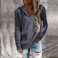 Damen Hoodie mit strukturiertem Rippmuster und knöpfbarem Ausschnitt WW