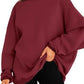 Damen oversized Kapuzenpullover mit seitlichen Schlitzen WW