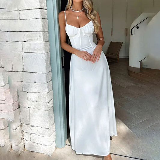 Damen Ärmelloses Maxikleid mit Brustbindung für den Sommer