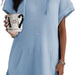 Damen lässiges Hoodie-Kleid mit praktischer Kängurutasche und Relaxed-Fit WW