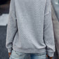WW Leopardenmuster Patchwork Reißverschluss Pullover Sweatshirt