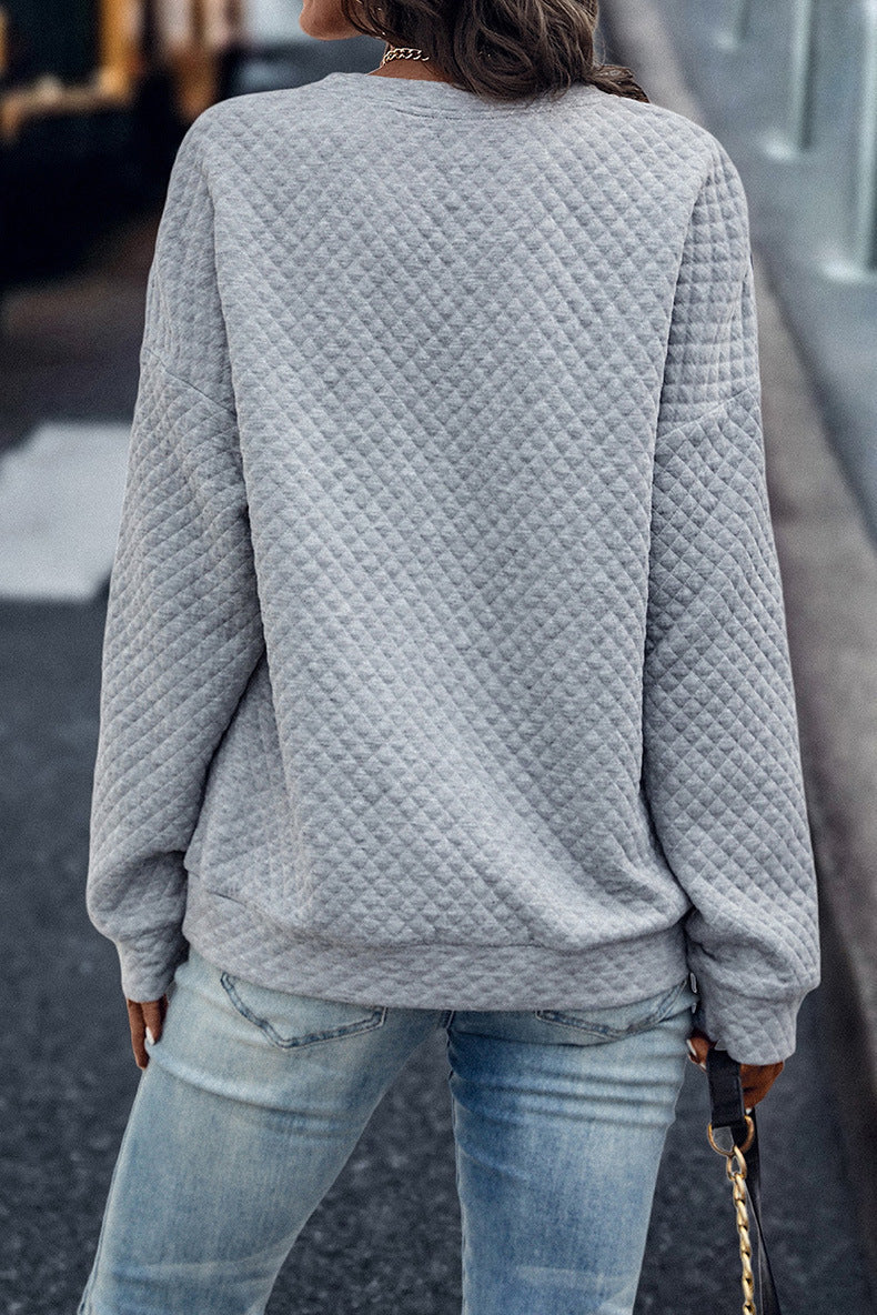 WW Leopardenmuster Patchwork Reißverschluss Pullover Sweatshirt