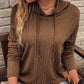 WW Schnürung langärmliger Jacquard Kapuzenpullover