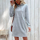 Damen Hoodie-Kleid mit seitlichen Taschen und modischer Kapuze WW