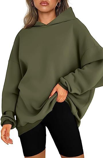 Damen oversized Kapuzenpullover mit seitlichen Schlitzen WW
