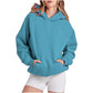 Damen lässiger Kapuzenpullover mit hohem Kragen und praktischen Taschen WW