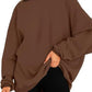 Damen oversized Kapuzenpullover mit seitlichen Schlitzen WW