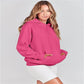 Damen lässiger Kapuzenpullover mit hohem Kragen und praktischen Taschen WW