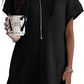 Damen lässiges Hoodie-Kleid mit praktischer Kängurutasche und Relaxed-Fit WW