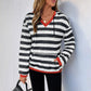 Damen Kapuzenpullover mit modernem Streifen-Muster und praktischem Kängurutasche WW