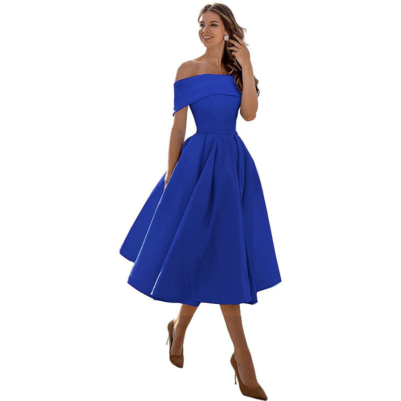 Entspanntes Satinabendkleid für Frauen - Caelynae