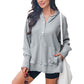 Damen Kapuzenpullover mit Knopfleiste und praktischen Taschen WW