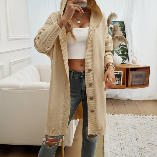 Damen Hoodie-Kardigan mit Knopfdetail und lässigem Schnitt WW
